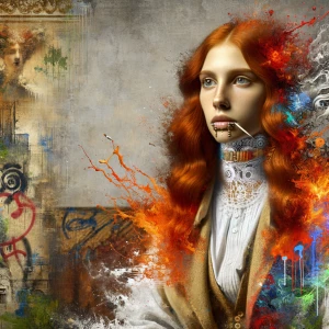 A woman with the romantic, flowing features of a Pre-Raphaelite...