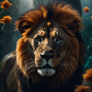 Dangerous picture of lion’s