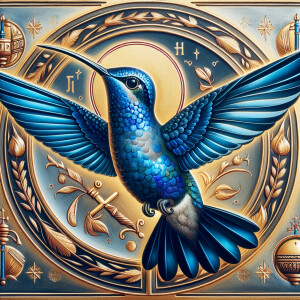 Design an icon in the Eastern Orthodox style featuring a frontal...