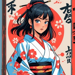 Generate an AI illustration in a vibrant anime style with bold o...