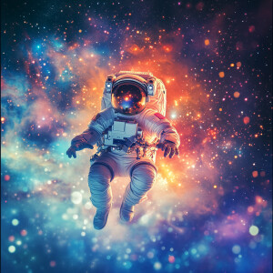 Generate a 4K resolution image depicting an astronaut in zero gr...