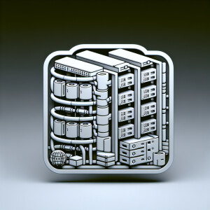 Enamel pin with data center illustration in mono colour 
Size ar...