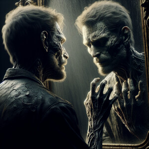 The man in the mirror can't look at me because he's guilty, ultr...