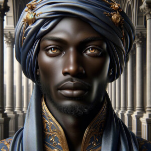 A hyper-realistic image of an African-American Jesus Christ, ser...