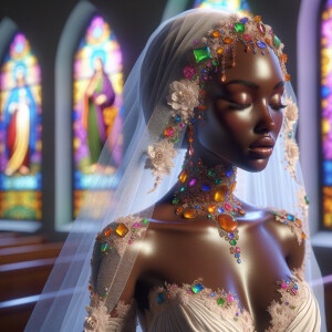 Most Beautiful realistic 3-D ethereal heaven African-American br...