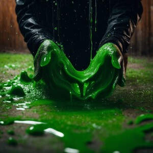 Generate a professional cinematic logo of ninja dripping puddles...