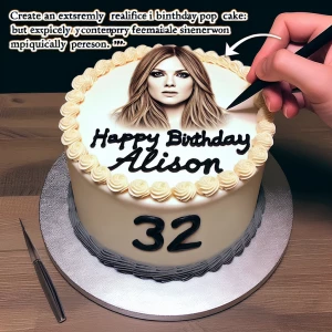 Make an ultra realistic birthday cake with the words Happy Birth...