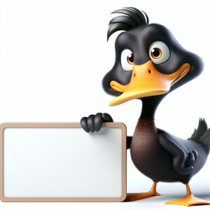 Даффи ДАк с табличкой