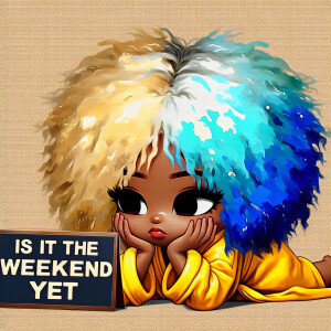 4k glossy airbrush oil ink painting chibi style of an African Am...