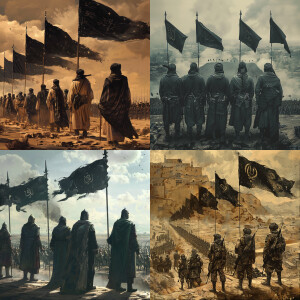 Generate a picture of 5 Muslim army generals modern times with t...