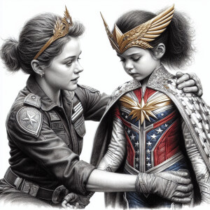 Create a detailed, black-and-white pencil sketch portraying a yo...