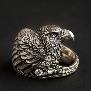 Handcrafted sterling silver ring featuring an intricately design...