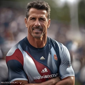 coach tiene un cuerpo musculoso y lleno de vellos recortados da...