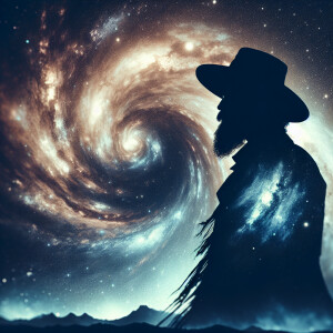 In the mesmerizing silhouette photograph, a captivating meteorit...