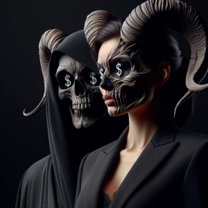 Grim reaper female nsfw black
background, extremely detailed mas...