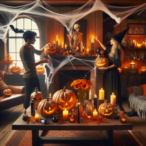 Halloween living room decor