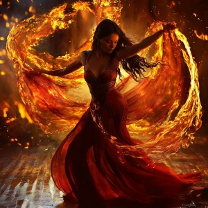 In this mesmerizing series of dynamic poses, the pyrokinetic mys...