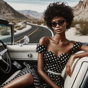 Craft an airbrushed depiction of a fashionable African American...