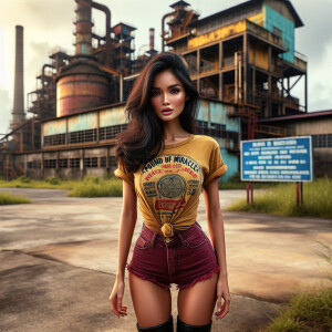 Create a color film photograph from the early seventies of a gor...