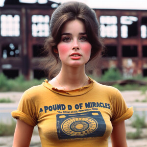 Create a color photo from the early seventies of a  gorgeous nat...