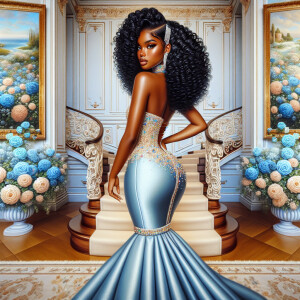 hyper realistic air brushed oil painting art image of a beautifu...