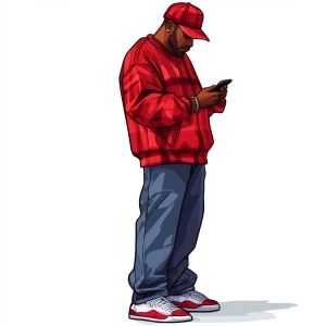 Fwog meme..on his cell phone, 80's clothing, in GTA San Andreas...