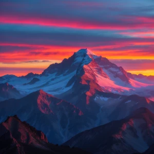 Create an image of Mount Fitz Roy during sunset, capturing the v...