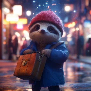 small animal dressed as a famous fictional bear character. The a...