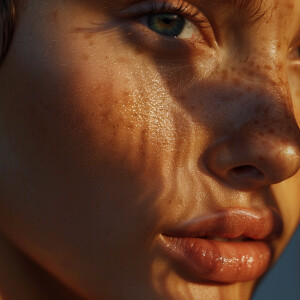 Capture a high-definition, slow-motion close-up of flawless, glo...