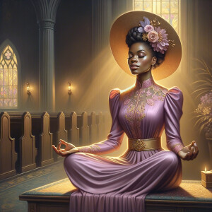 Create an illustration capturing the essence of spirituality and...