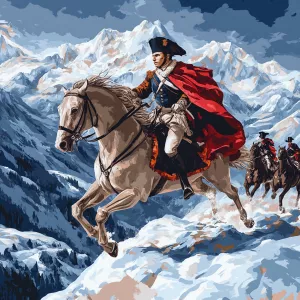 napoleon crossing the alps jacques-louis david in 64-bit art sty...