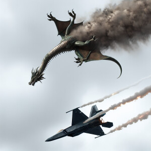 Dragon has been hit by a missile fired from an f22 fighter jet,...
