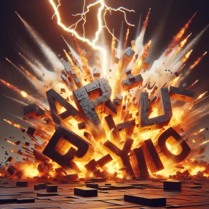 The word [ARTOPIA]explodes after getting stuck by lightning.  Sh...
