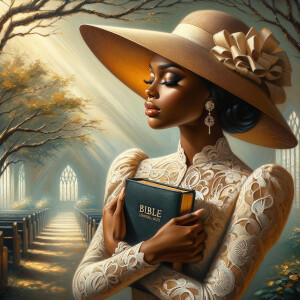 Render an airbrush oil painting of an African American woman wit...