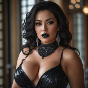 Create a curvy and very busty woman of Ashkenazi, German, French...