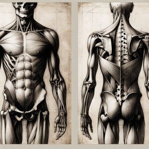 Anatomist by Leonardo da Vinci. Sketch. Highly detailed. 64K