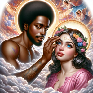 Ensure that the image distinctly represents both Jesus Christ an...