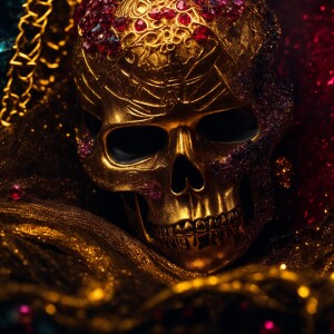 An extraterrestrial being with intricate tattoos adorning its go...