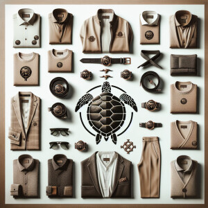 unique clothing items for men and women, each featuring a turtle...