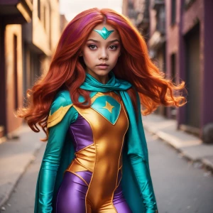 12 year old girl dress as Starfire from teen titans Halloween