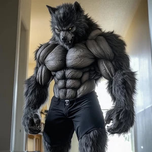 Lycan hairymuscles showing off full body view