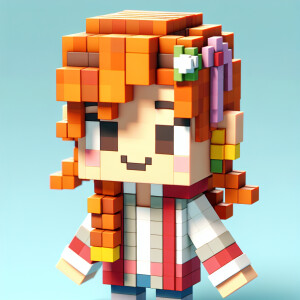Cute 3d girl in roblox style