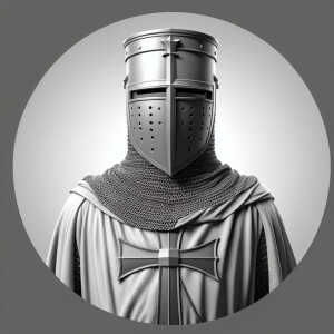 3d rendering, grayscale, knight Templar, high quality, facing to...