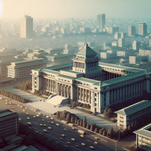 4k quality, drone over the White House, in the 1960s, daylight,...