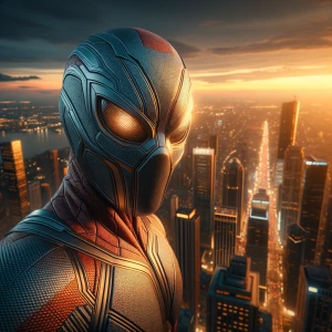 A stunning ultra-photorealistic image of Spider-Man in a dynamic...