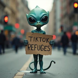 "In the midst of an Earthly street, an extraterrestrial being st...