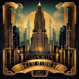 A stunning, vintage-inspired art deco party invitation with a la...