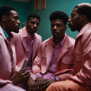 Show me three black men doing a threesome