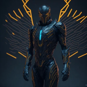 No angel will save what’s already burning,in the style of Tron,...