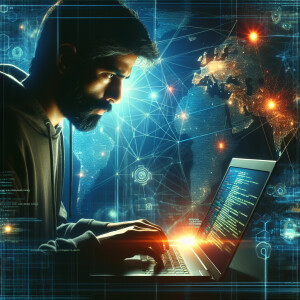 create banner, hacker:1, laptop, global map::2, technology, cybe...